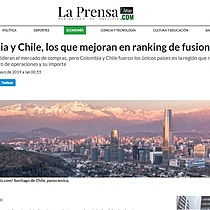 Colombia y Chile, los que mejoran en ranking de fusiones